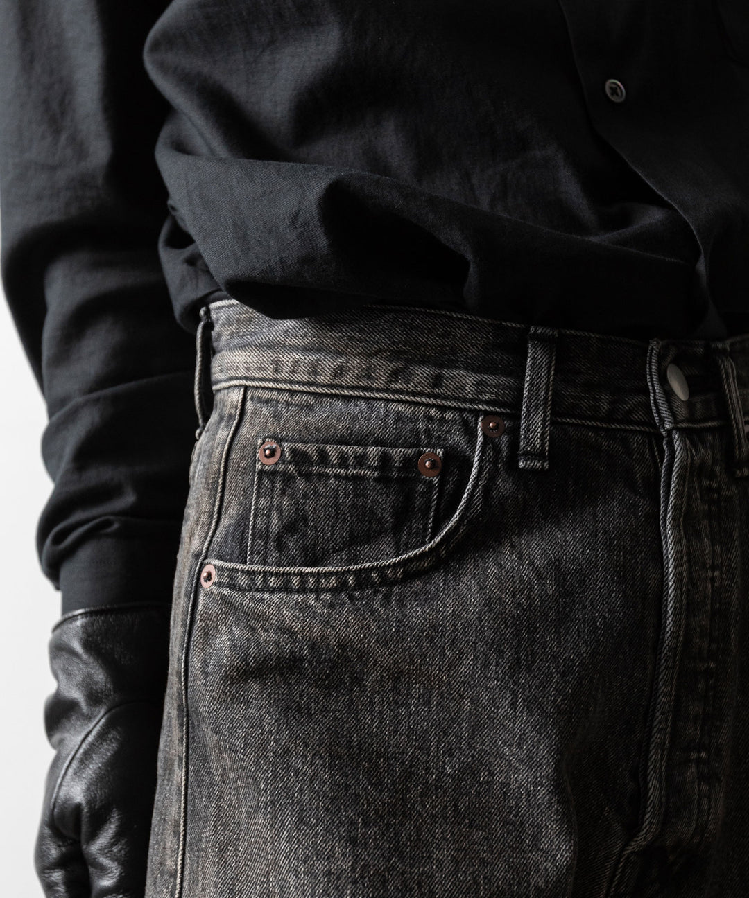 ssstein(シュタイン)のDEFORMED FLARE VINTAGE DENIM JEANS - BLACKの公式通販サイトsession福岡セレクトショップ