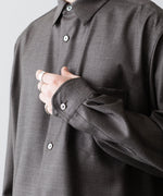 画像をギャラリービューアに読み込む, ssstein(シュタイン)のEXTRA FINE WOOL OVERSIZED REGULAR COLLAR SHIRT - BROWN GREYの公式通販サイトsession福岡セレクトショップ
