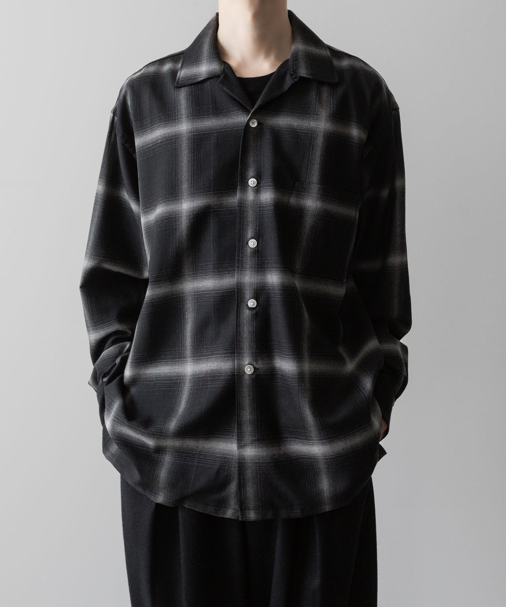 INTÉRIM(インテリム)のBIG OMBRAY WOOL CHECK 60s OPEN COLLAR SHIRT - MONO OMBRAYの公式通販サイトsession福岡セレクトショップ