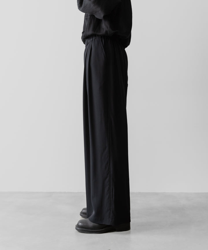 ANTHEM Aアンセムエー のSILKY VISCOSE 2TUCK FLARE EASY PANTS - BLACKの公式通販サイトsession福岡セレクトショップ