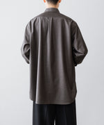 画像をギャラリービューアに読み込む, ssstein(シュタイン)のEXTRA FINE WOOL OVERSIZED REGULAR COLLAR SHIRT - BROWN GREYの公式通販サイトsession福岡セレクトショップ
