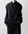 【ssstein】DEFORMED SHOULDER DOUBLE BREASTED JACKET - BLACK