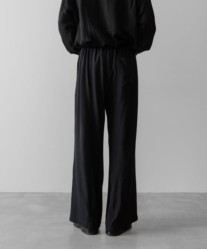 ANTHEM Aアンセムエー のSILKY VISCOSE 2TUCK FLARE EASY PANTS - BLACKの公式通販サイトsession福岡セレクトショップ