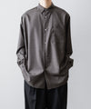 【ssstein】EXTRA FINE WOOL OVERSIZED REGULAR COLLAR SHIRT - BROWN GREY