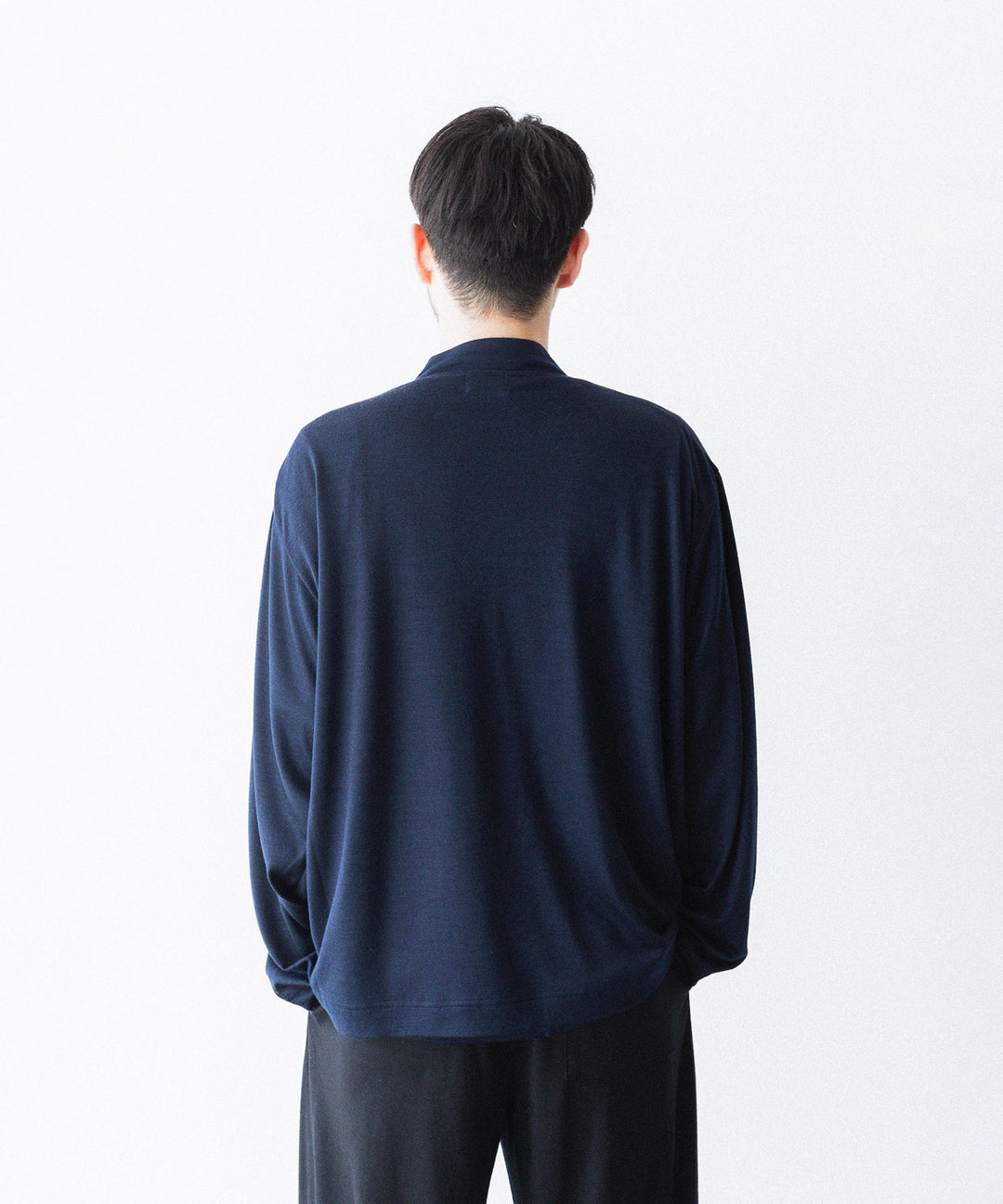 WWW - WRAPINKNOT wool wearのBUTTON-LESS CARDIGANのNAVY 公式通販サイトsession福岡セレクトショップ