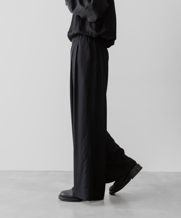 ANTHEM Aアンセムエー のSILKY VISCOSE 2TUCK FLARE EASY PANTS - BLACKの公式通販サイトsession福岡セレクトショップ