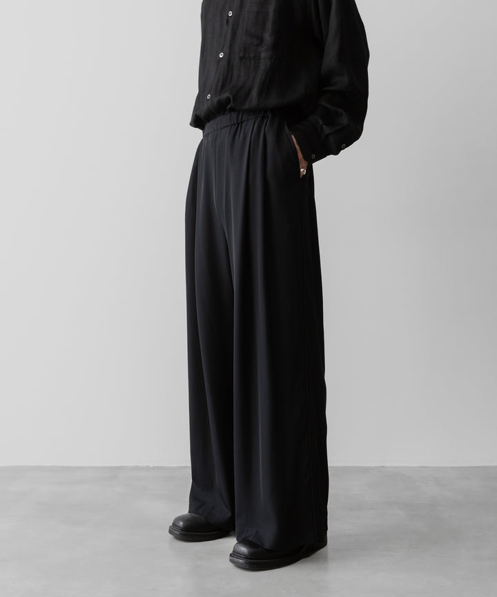 ANTHEM Aアンセムエー のSILKY VISCOSE 2TUCK FLARE EASY PANTS - BLACKの公式通販サイトsession福岡セレクトショップ