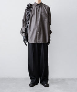 ssstein / シュタイン】LONG WIDE TROUSERS (2/60 WOOL GABARDINE
