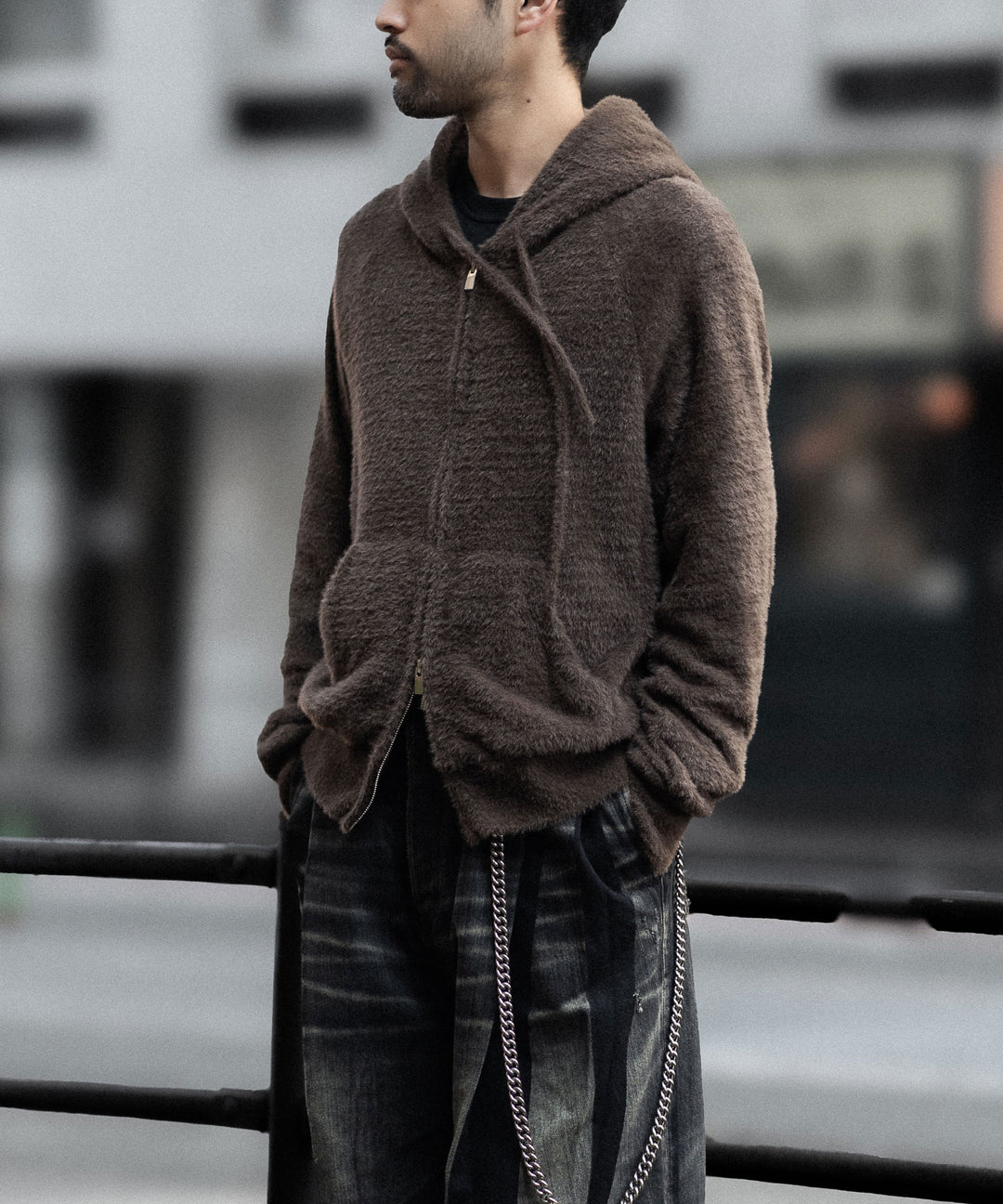 VEIN ヴェインのMALL YARN JERSEY ZIP UP HOODIE - BROWNの公式通販サイトsession福岡セレクトショップ