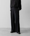 【ANTHEM A】SILKY VISCOSE 2TUCK FLARE EASY PANTS - BLACK