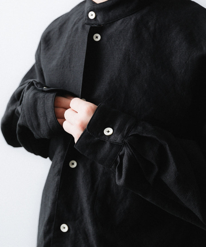 phebus- フィーバスのWOOL LINEN SHIRTのBLACK公式通販サイトsession福岡セレクトショップ