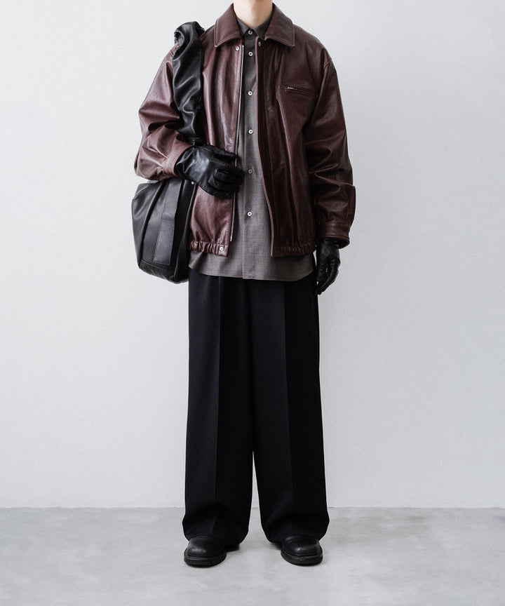 ssstein(シュタイン)のEXTRA FINE WOOL OVERSIZED REGULAR COLLAR SHIRT - BROWN GREYの公式通販サイトsession福岡セレクトショップ