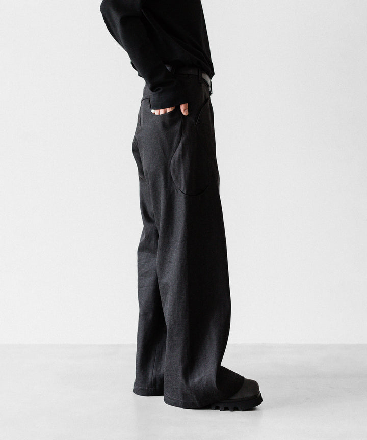 OPPOSE DUALITY オポーズデュアリティの6 POCKET SUB ONG DENIM TROUSERSのBLACK GRAY公式通販サイトsession福岡セレクトショップ