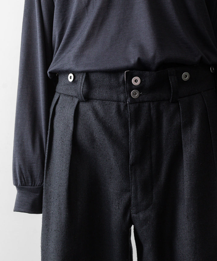 INTÉRIM インテリムのSILK LINEN "BOURGERON" FRENCH WORK TROUSERのBLACK 公式通販サイトsession福岡セレクトショップ