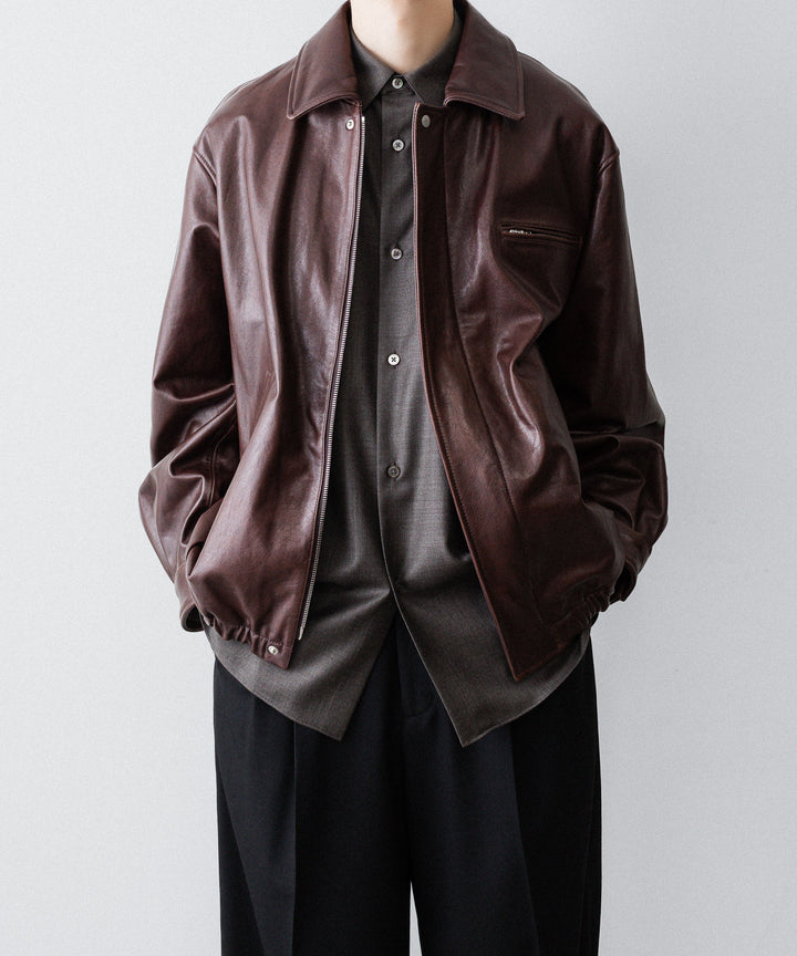 ssstein(シュタイン)のEXTRA FINE WOOL OVERSIZED REGULAR COLLAR SHIRT - BROWN GREYの公式通販サイトsession福岡セレクトショップ