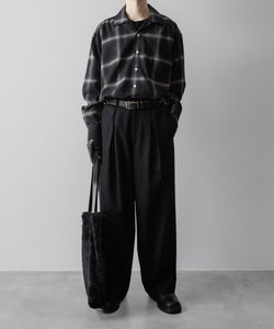 ssstein(シュタイン)の24AWコレクション EASY WIDE TROUSERS (2/72梳毛フラノ) - BLACK 公式通販サイトsession福岡セレクトショップ