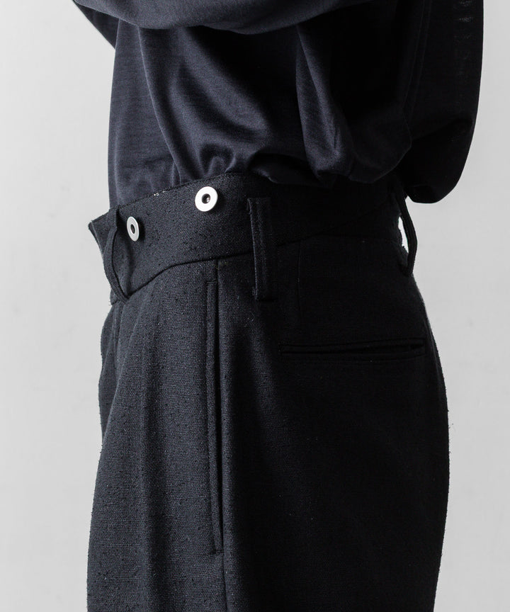 INTÉRIM インテリムのSILK LINEN "BOURGERON" FRENCH WORK TROUSERのBLACK 公式通販サイトsession福岡セレクトショップ