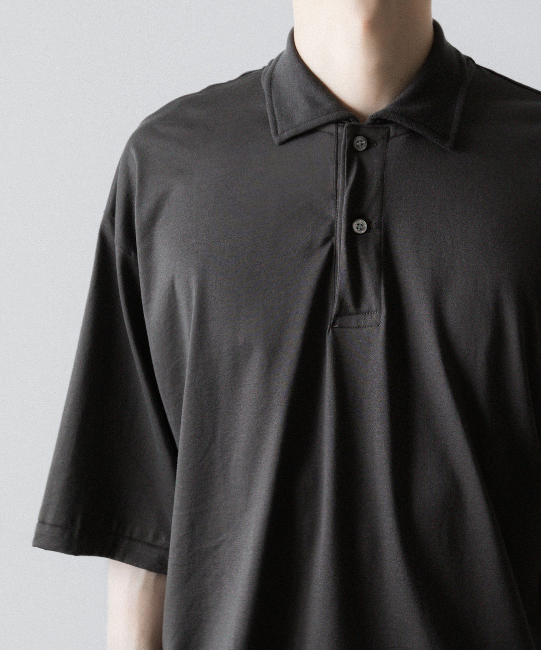 INTÉRIM インテリム HYPER BIG HIGH GAUGE SUVIN JERSEY POLO SHIRTのSMOKE BLACK 公式通販サイトsession福岡セレクトショップ
