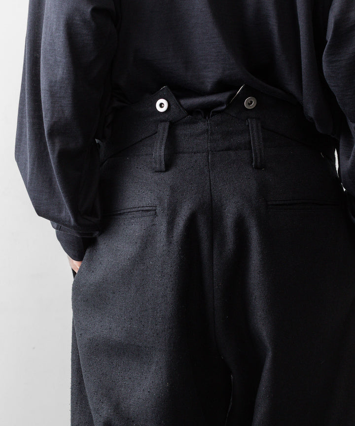 INTÉRIM インテリムのSILK LINEN "BOURGERON" FRENCH WORK TROUSERのBLACK 公式通販サイトsession福岡セレクトショップ