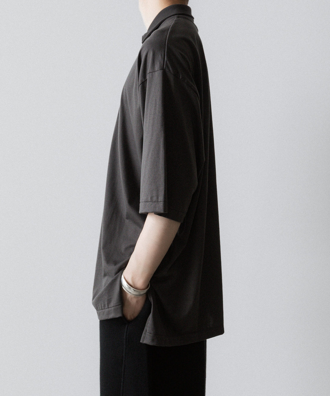 INTÉRIM インテリム HYPER BIG HIGH GAUGE SUVIN JERSEY POLO SHIRTのSMOKE BLACK 公式通販サイトsession福岡セレクトショップ