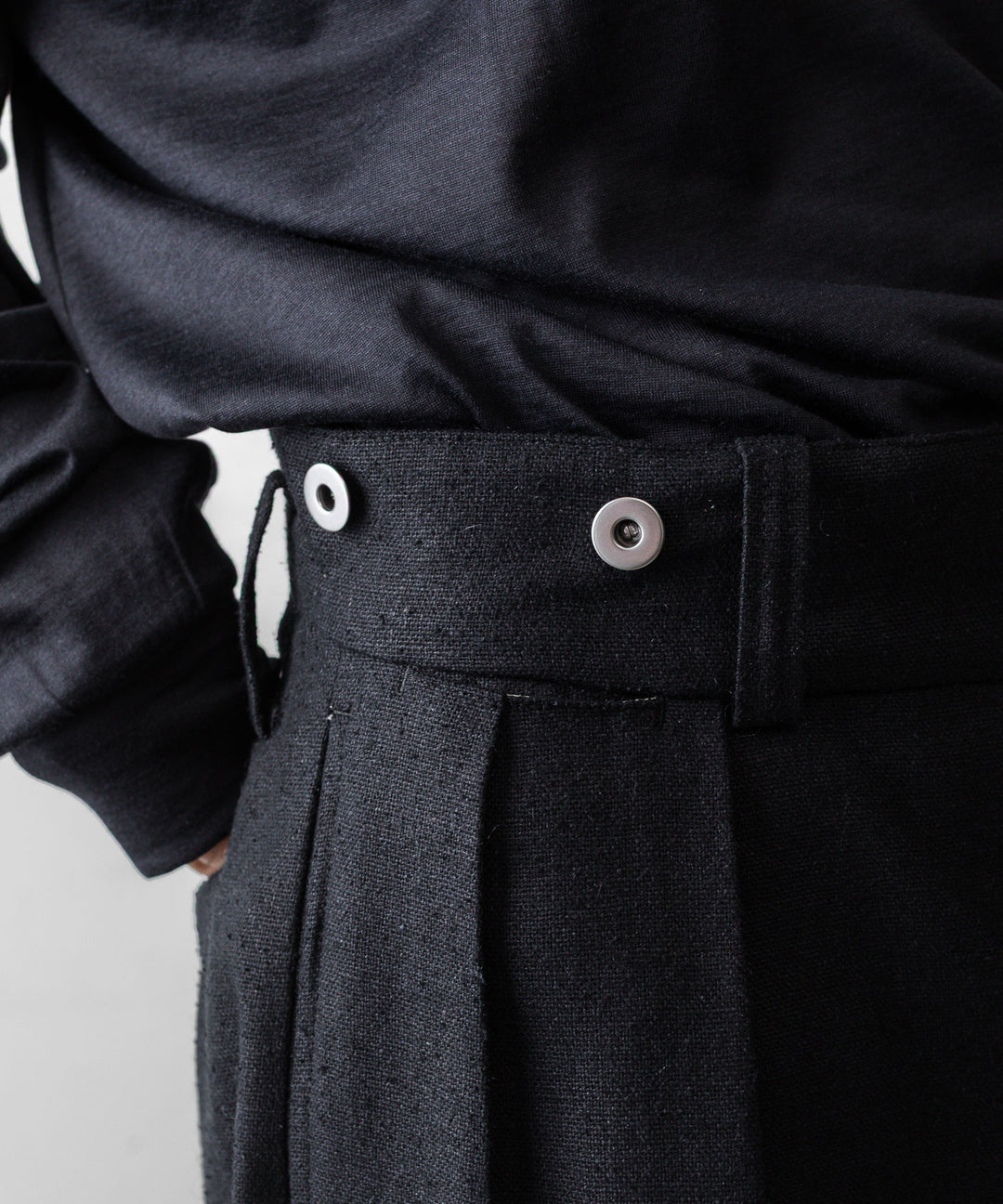INTÉRIM インテリムのSILK LINEN "BOURGERON" FRENCH WORK TROUSERのBLACK 公式通販サイトsession福岡セレクトショップ