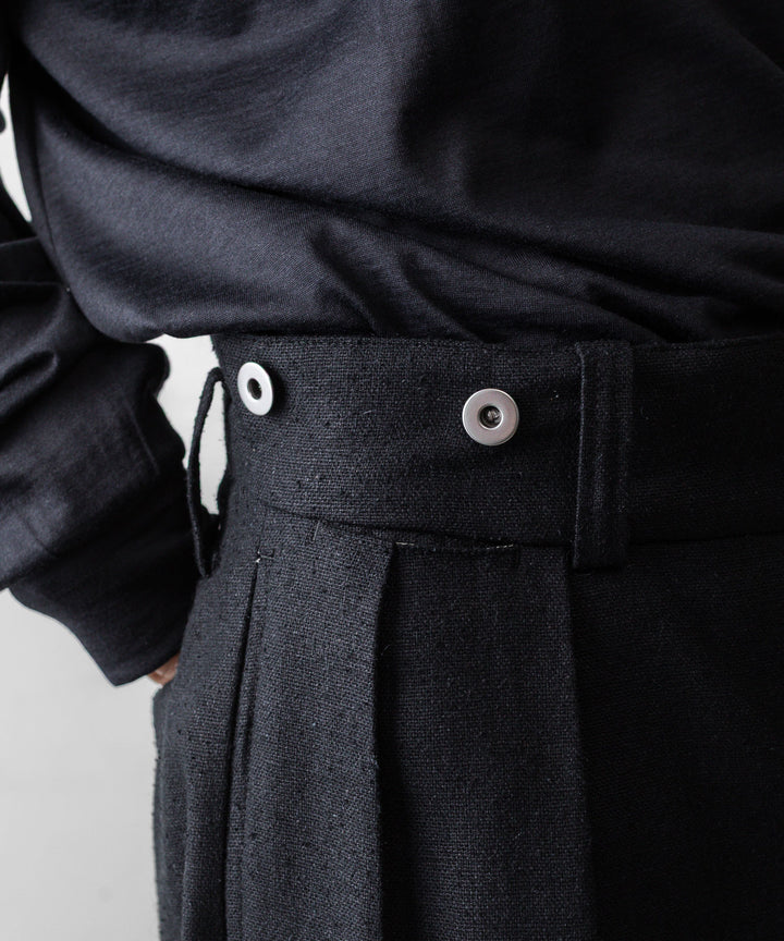 INTÉRIM インテリムのSILK LINEN "BOURGERON" FRENCH WORK TROUSERのBLACK 公式通販サイトsession福岡セレクトショップ