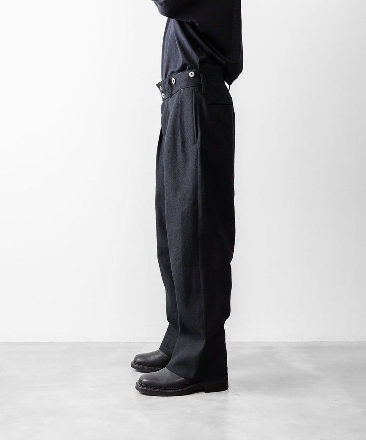 INTÉRIM インテリムのSILK LINEN "BOURGERON" FRENCH WORK TROUSERのBLACK 公式通販サイトsession福岡セレクトショップ