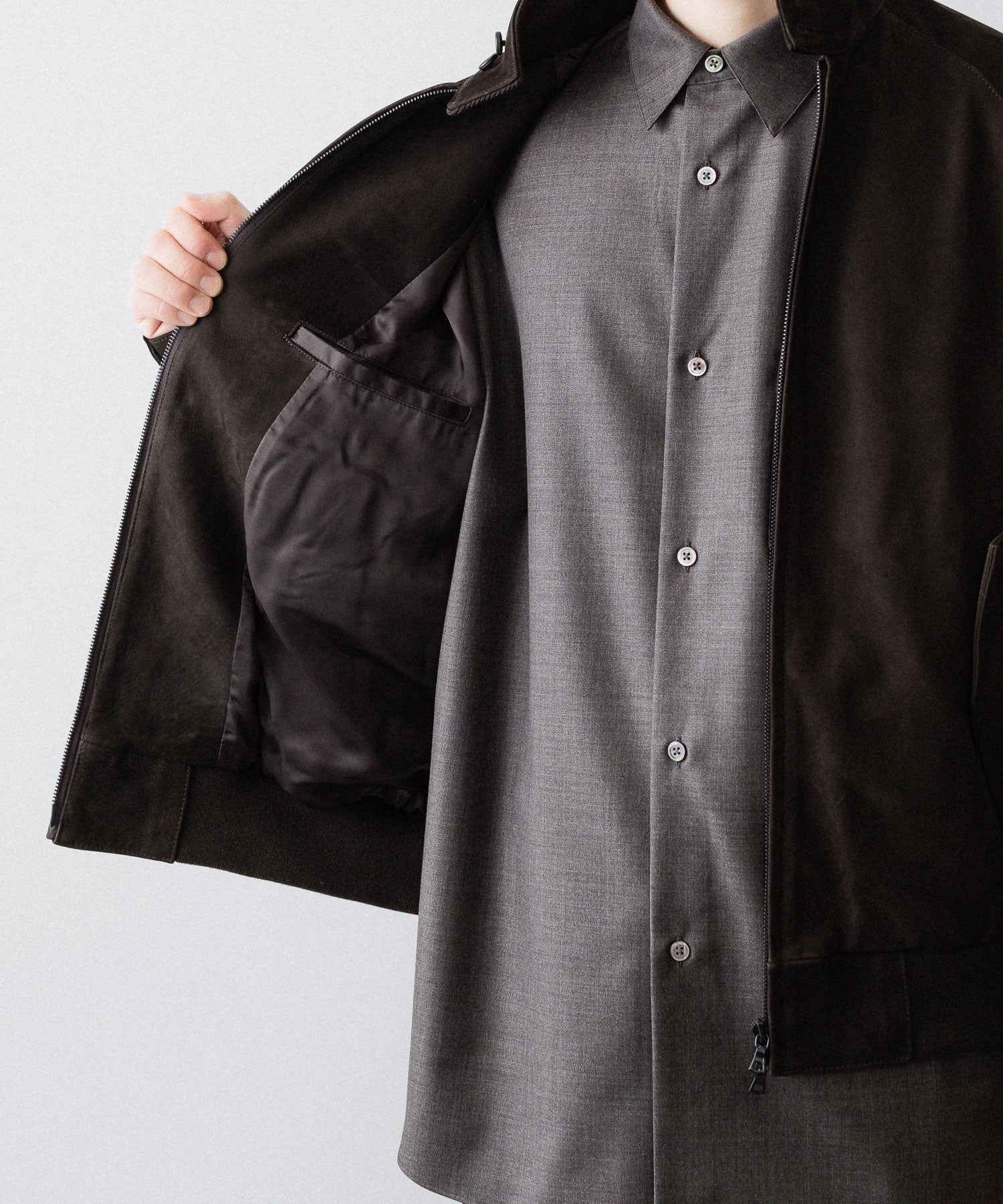 ssstein(シュタイン)のCOW NUBUCK SWING TOP JACKET - DARK BROWNの公式通販サイトsession福岡セレクトショップ