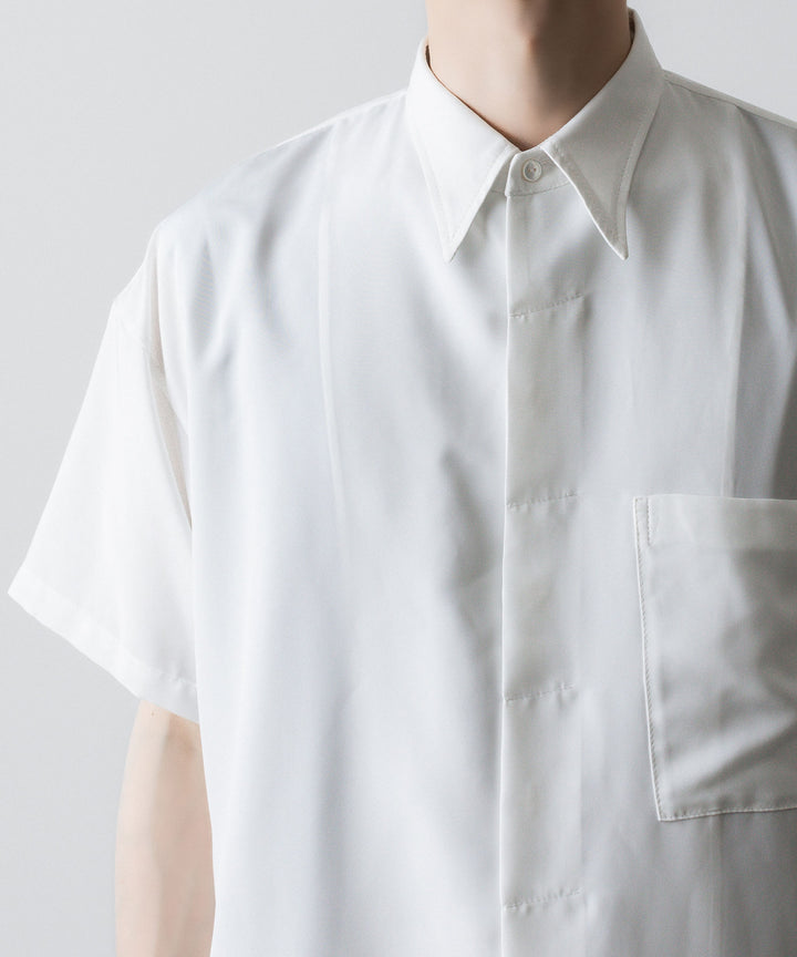 【ato】OVERSIZED DRAW CORD SHIRT - WHITE