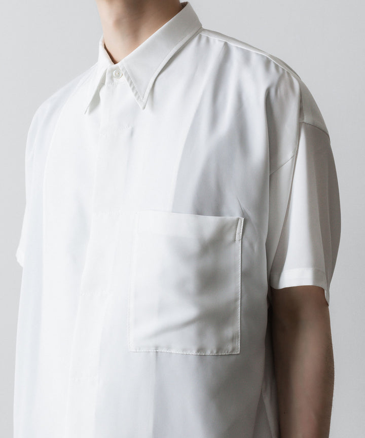 【ato】OVERSIZED DRAW CORD SHIRT - WHITE