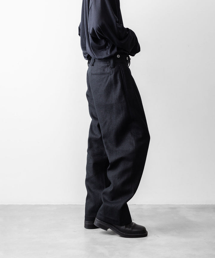 INTÉRIM インテリムのSILK LINEN "BOURGERON" FRENCH WORK TROUSERのBLACK 公式通販サイトsession福岡セレクトショップ
