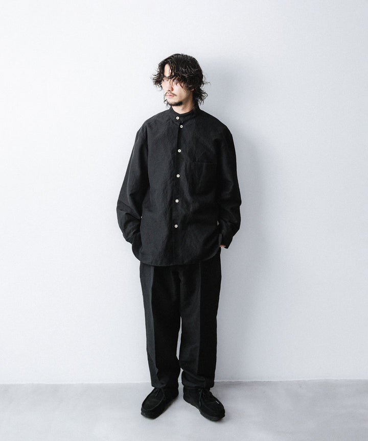 phebus- フィーバスのWOOL LINEN WIDE TAPERED PANTSのBLACK公式通販サイトsession福岡セレクトショップ