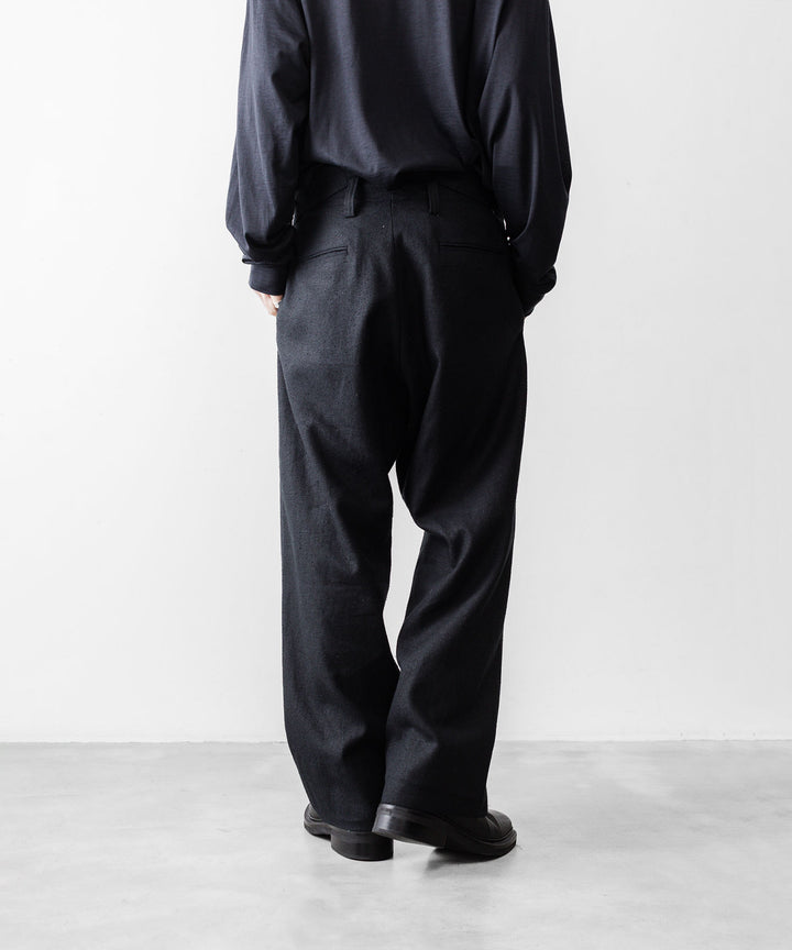 INTÉRIM インテリムのSILK LINEN "BOURGERON" FRENCH WORK TROUSERのBLACK 公式通販サイトsession福岡セレクトショップ
