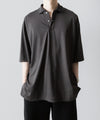 【INTÉRIM】   HYPER BIG HIGH GAUGE SUVIN JERSEY POLO SHIRT - SMOKE BLACK