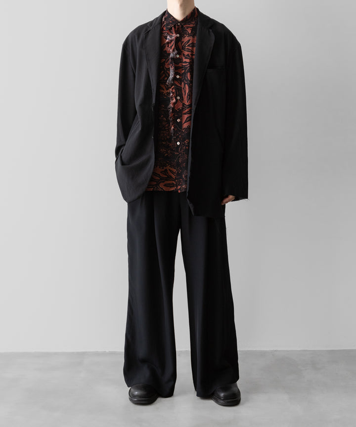 ANTHEM Aアンセムエー のSILKY VISCOSE 2TUCK FLARE EASY PANTS - BLACKの公式通販サイトsession福岡セレクトショップ