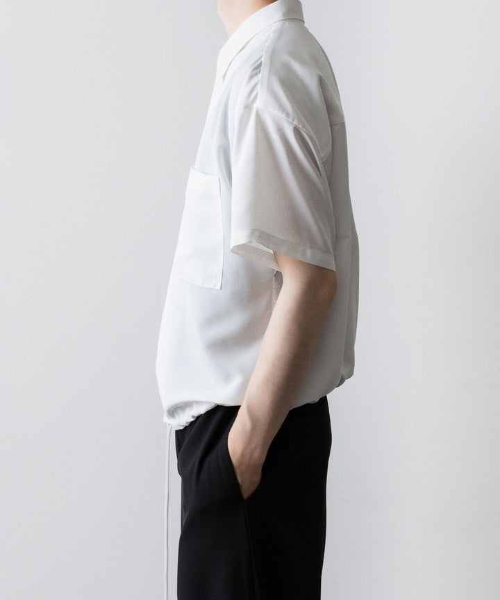 【ato】OVERSIZED DRAW CORD SHIRT - WHITE