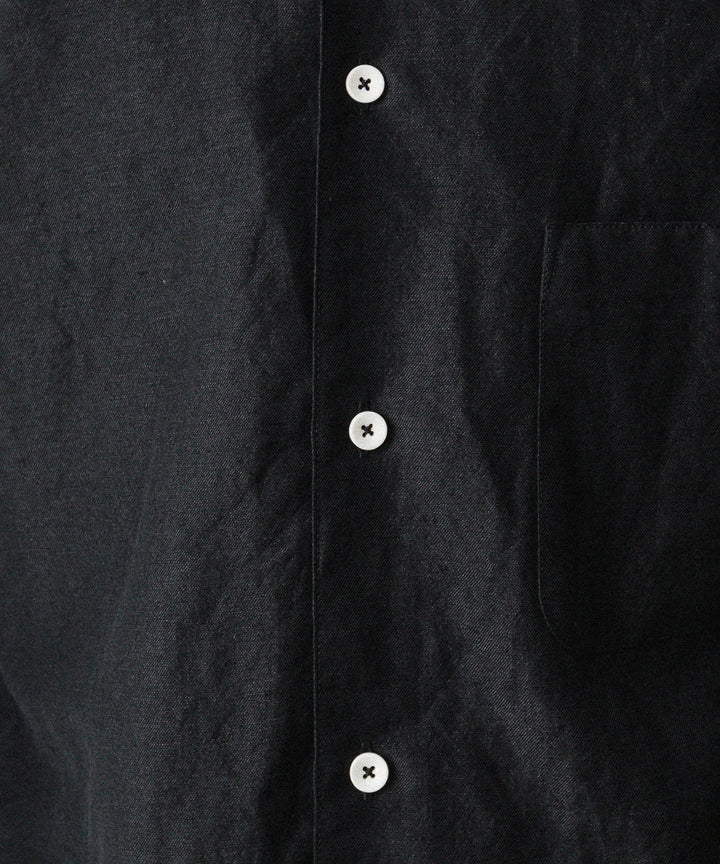 phebus- フィーバスのWOOL LINEN SHIRTのBLACK公式通販サイトsession福岡セレクトショップ