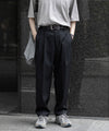 【stein】BELTLESS WIDE TROUSERS - BLACK