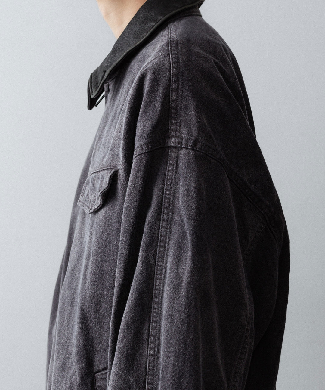 【ssstein】SULFUR DYED WHIP CORD VINTAGE ZIP JACKET - BLACK