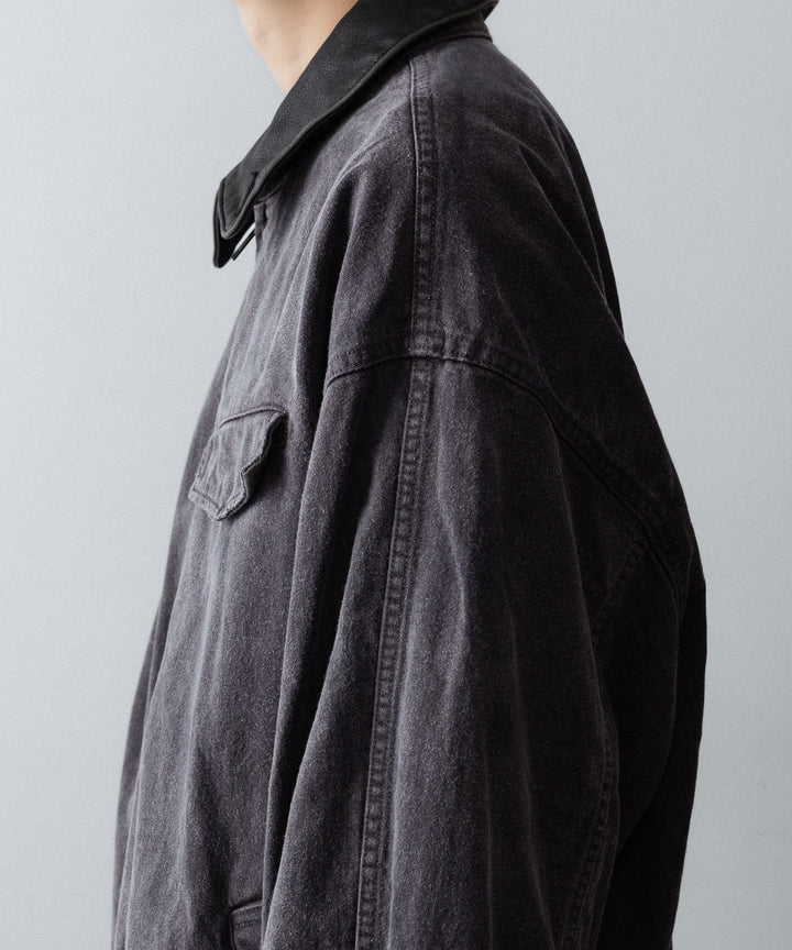 【ssstein】SULFUR DYED WHIP CORD VINTAGE ZIP JACKET - BLACK
