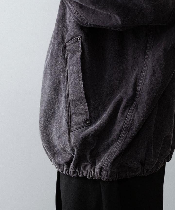 【ssstein】SULFUR DYED WHIP CORD VINTAGE ZIP JACKET - BLACK