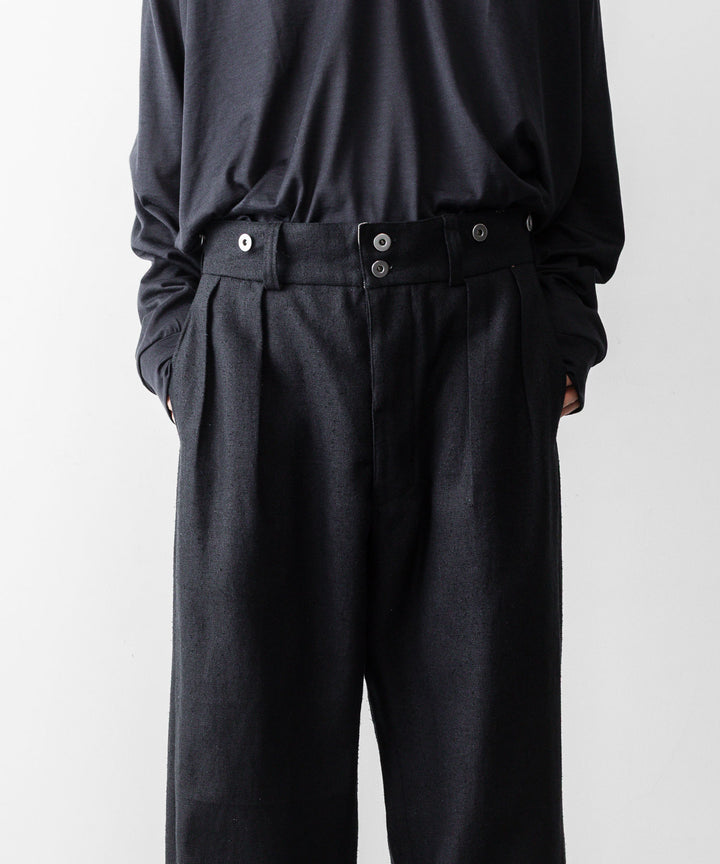 INTÉRIM インテリムのSILK LINEN "BOURGERON" FRENCH WORK TROUSERのBLACK 公式通販サイトsession福岡セレクトショップ