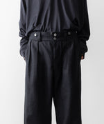 画像をギャラリービューアに読み込む, INTÉRIM インテリムのSILK LINEN "BOURGERON" FRENCH WORK TROUSERのBLACK 公式通販サイトsession福岡セレクトショップ
