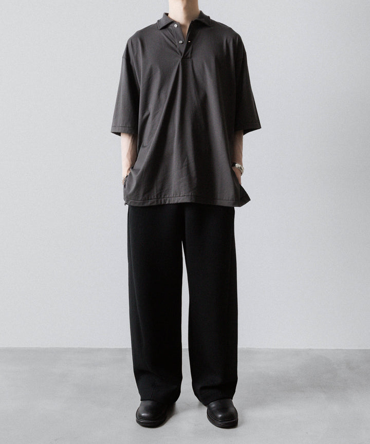 INTÉRIM インテリム HYPER BIG HIGH GAUGE SUVIN JERSEY POLO SHIRTのSMOKE BLACK 公式通販サイトsession福岡セレクトショップ