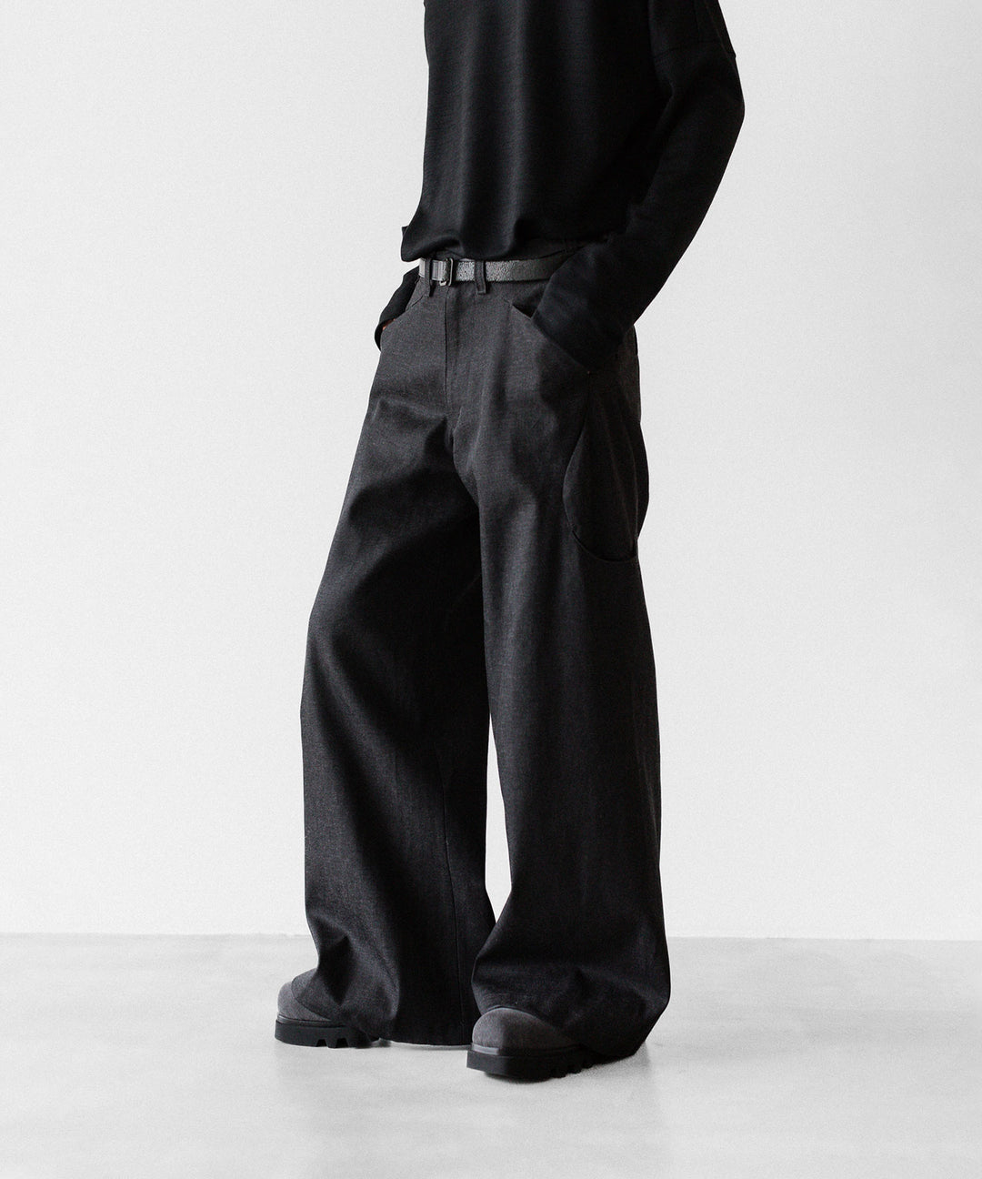OPPOSE DUALITY オポーズデュアリティの6 POCKET SUB ONG DENIM TROUSERSのBLACK GRAY公式通販サイトsession福岡セレクトショップ