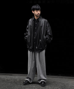 ssstein / シュタイン】SHEEP LEATHER STAND COLLAR JACKET - BLACK