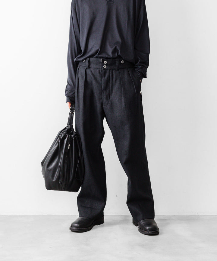 INTÉRIM インテリムのSILK LINEN "BOURGERON" FRENCH WORK TROUSERのBLACK 公式通販サイトsession福岡セレクトショップ