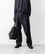 画像をギャラリービューアに読み込む, INTÉRIM インテリムのSILK LINEN "BOURGERON" FRENCH WORK TROUSERのBLACK 公式通販サイトsession福岡セレクトショップ
