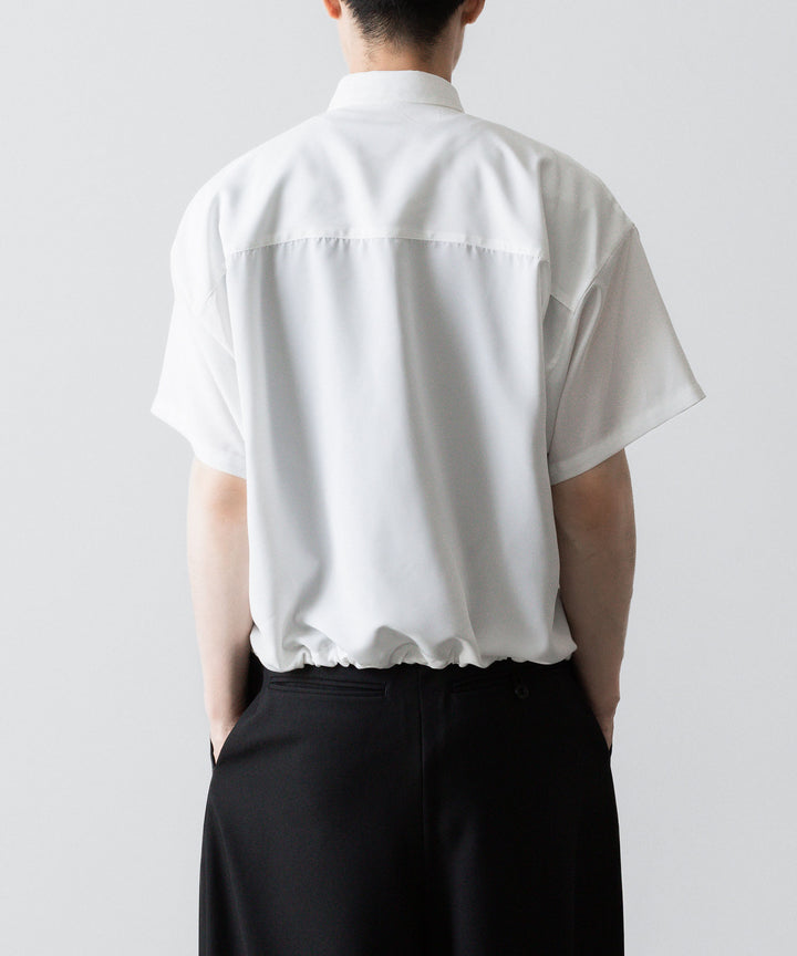 【ato】OVERSIZED DRAW CORD SHIRT - WHITE