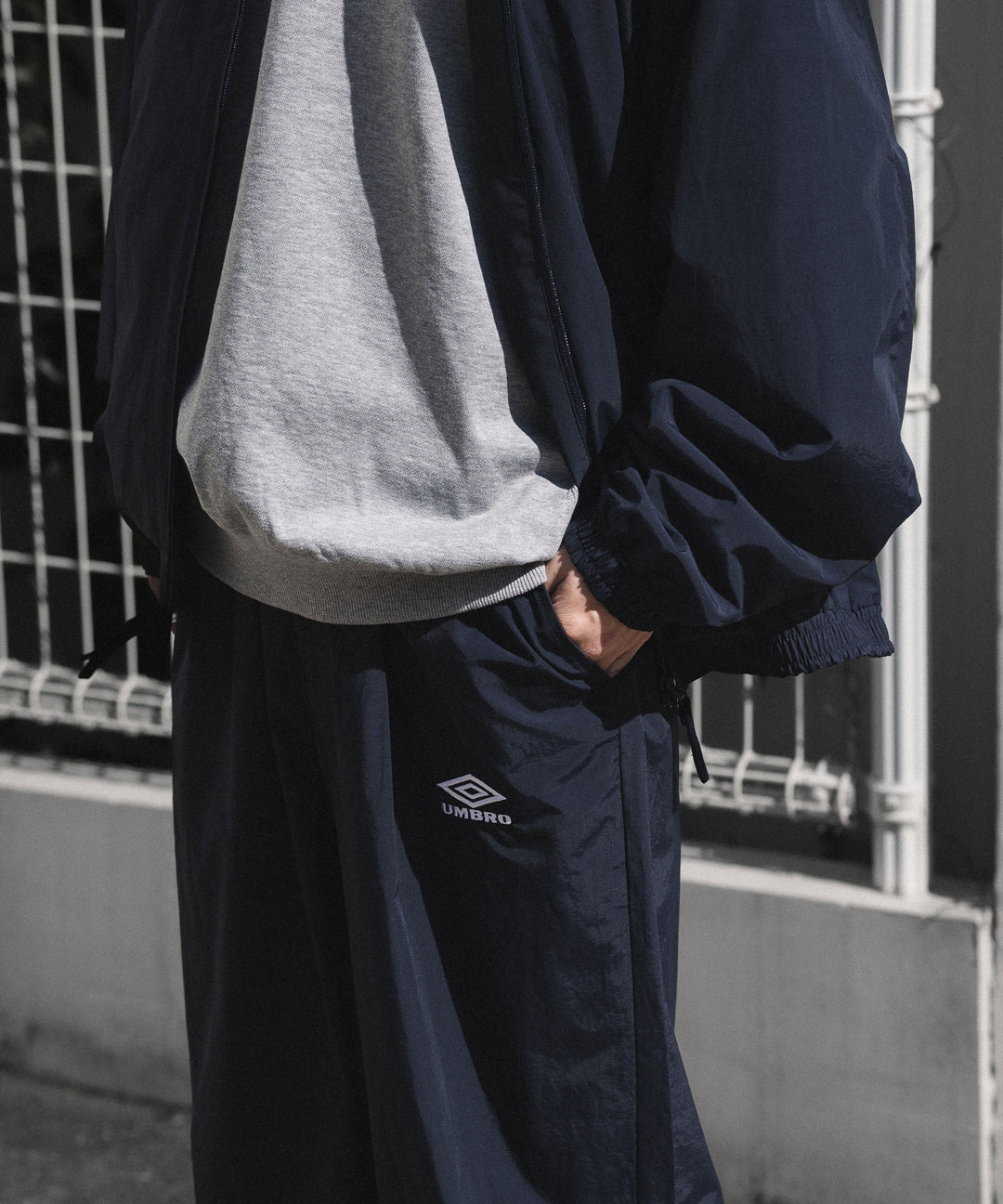 【ssstein × UMBRO】CO/NY POPLIN TRACK TROUSERS - DARK NAVY